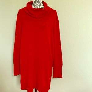 Lauren cherry red sweater tunic length 2X